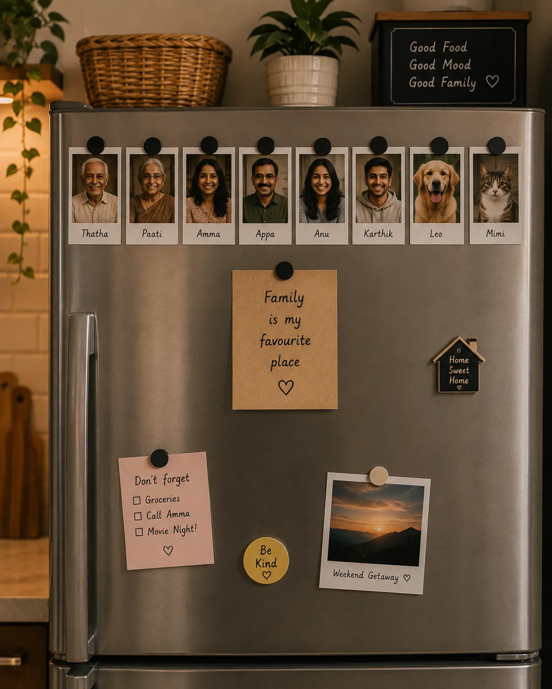 Family Faces Row photo-print display example