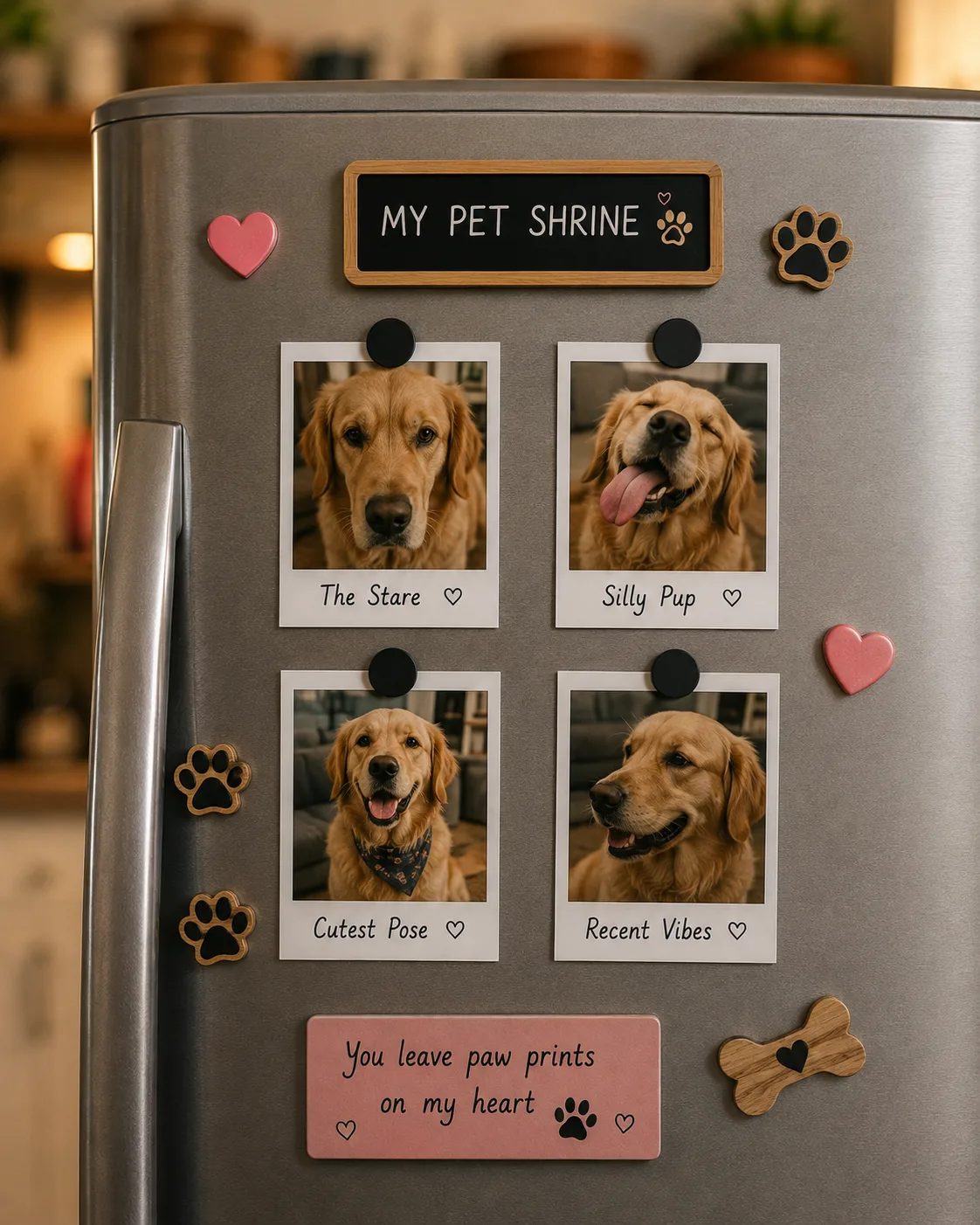 Fridge Pet Shrine photo-print display example