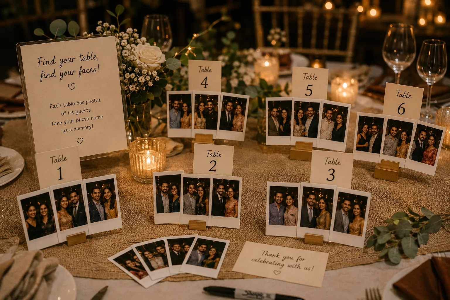 Table Number Display photo-print display example