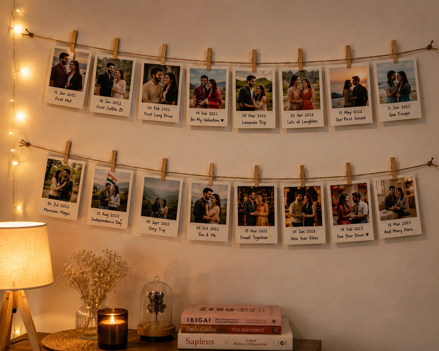 Timeline Wall photo-print display example