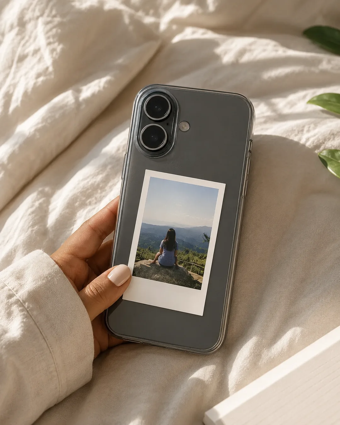 Mini polaroid prints India – 3×2 inch mini print on iPhone case lifestyle photo